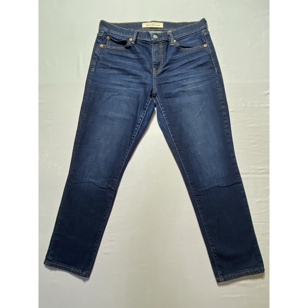 Gap 1969 Women's Dark Wash Blue Denim Skinny Jeans Mid Rise Stretch 5-Pocket - Picture 1 of 10